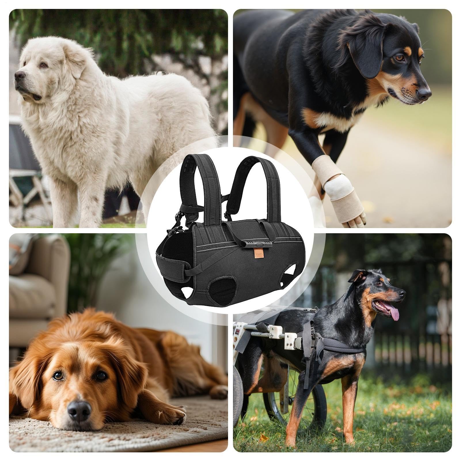 Arnés Para Perros con Movilidad Reducida Chaleco Porteador Ajustable y | Sling de Apoyo Canino Para Senderismo Paseos Diarios Rehabilitación Razas Grandes y Mayores