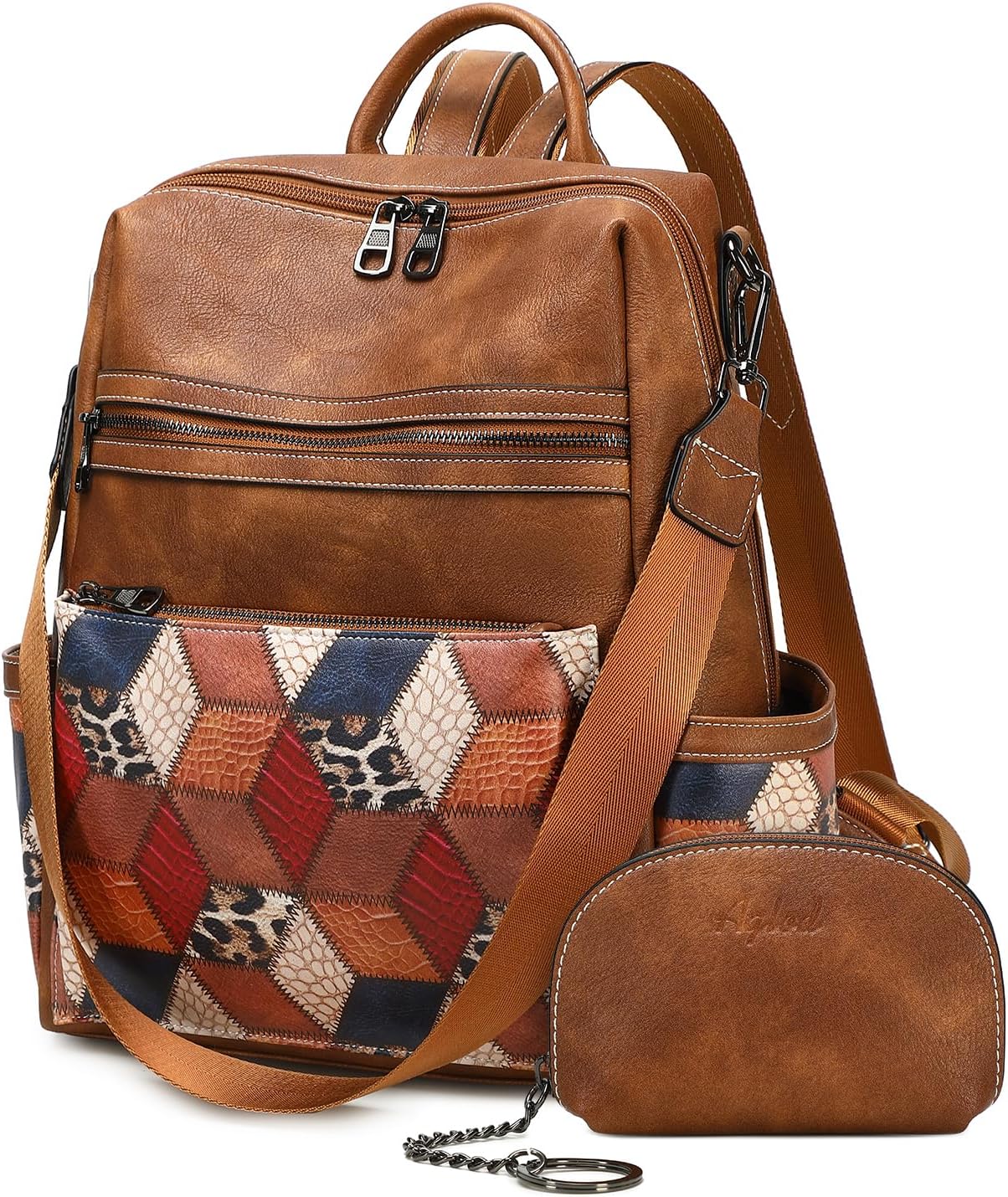 Leather Backpack Purse for Women Designer Ladies Shoulder Bag Fashion Faux Work Travel Handbags