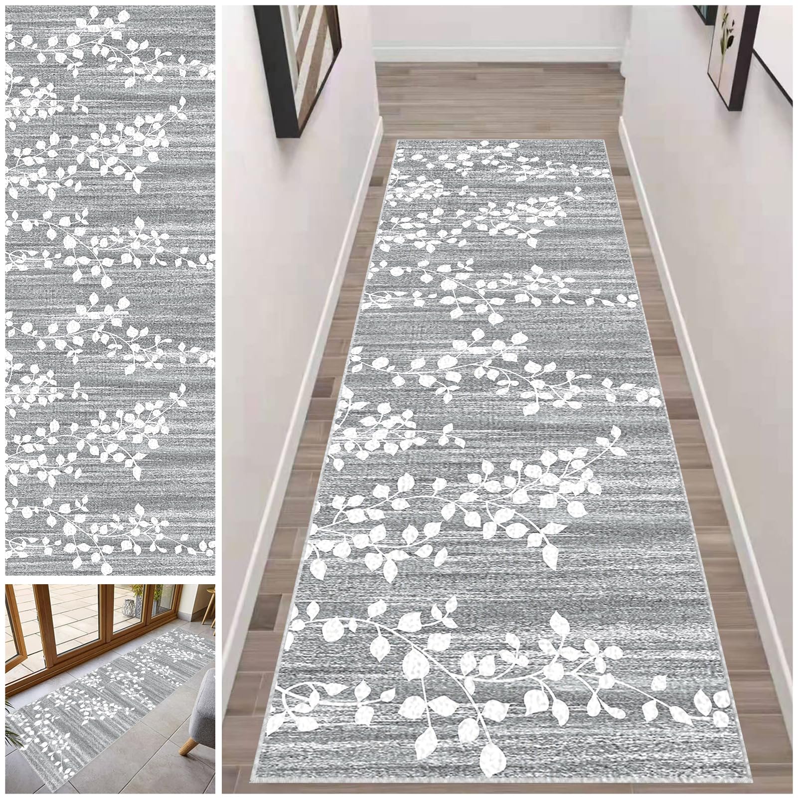 Nadający się do prania, dywan na korytarz, 120 x 600 cm, z krótkim włosiem, chodnik kuchenny, dywan na korytarz, antypoślizgowy bieżnik do korytarza, kuchni, wejścia, jadalni, sypialni