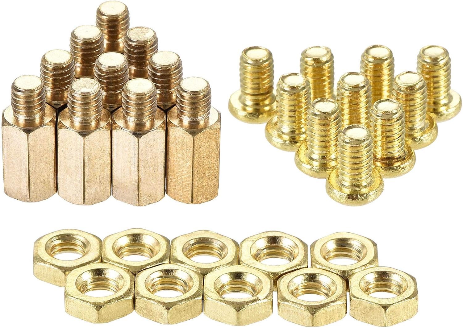 Uxcell M4x10mm Brass Hex Standoff Spacers - 25pcs Female Threaded Pillars