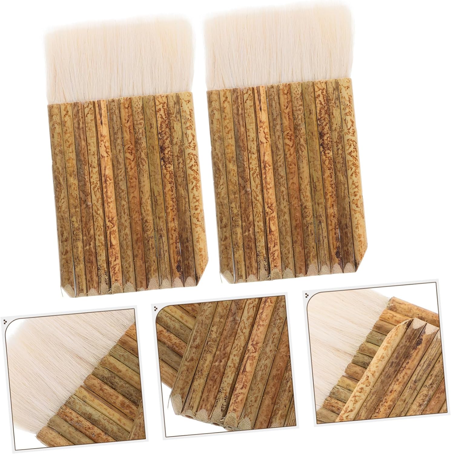 2pcs Hake Brushes Soft Bristle Painting Tools for Watercolor Calligraphy Pottery Ergonomic Handle for Art Projects