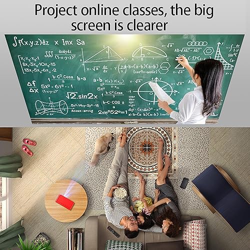 Miniatura 4 de AMOOWA Mini proyector inteligente Wi-Fi, proyector portátil de 200 lúmenes ANSI, altavoz de 360, proyector de película, imagen de 120 pulgadas,