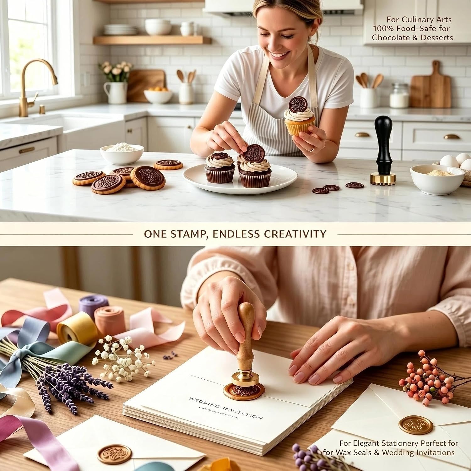 Custom Chocolate Stamp - Personalized Logo Embosser, Food Grade Chocolate Branding Tool, Custom Seal for Pastry Chefs, Confectionery