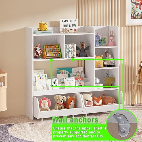 Miniatura 5 de Organizador de almacenamiento de juguetes, estantería y gabinete para niños y niñas, estantería multifuncional para niños y contenedor de
