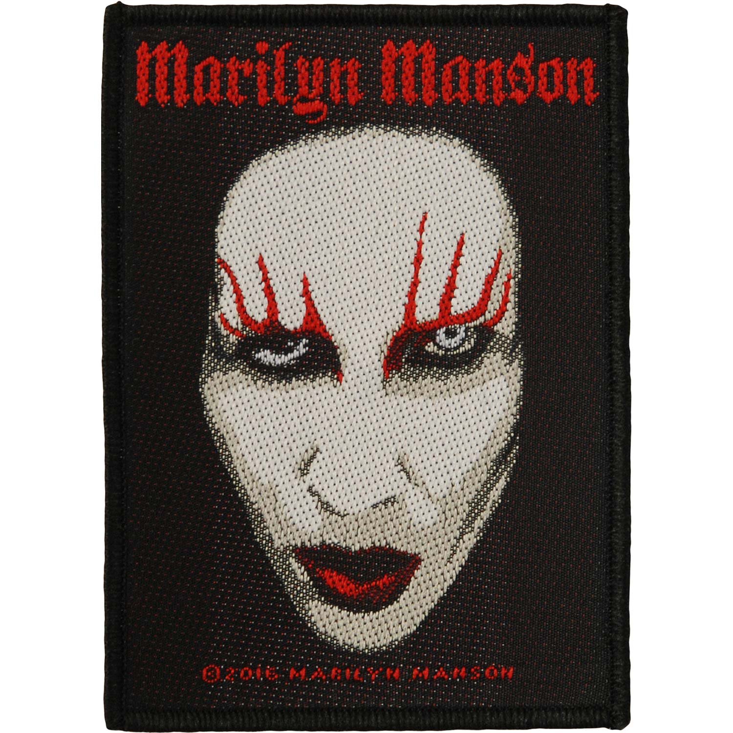 Marilyn Manson Men's Black Face Woven Patch