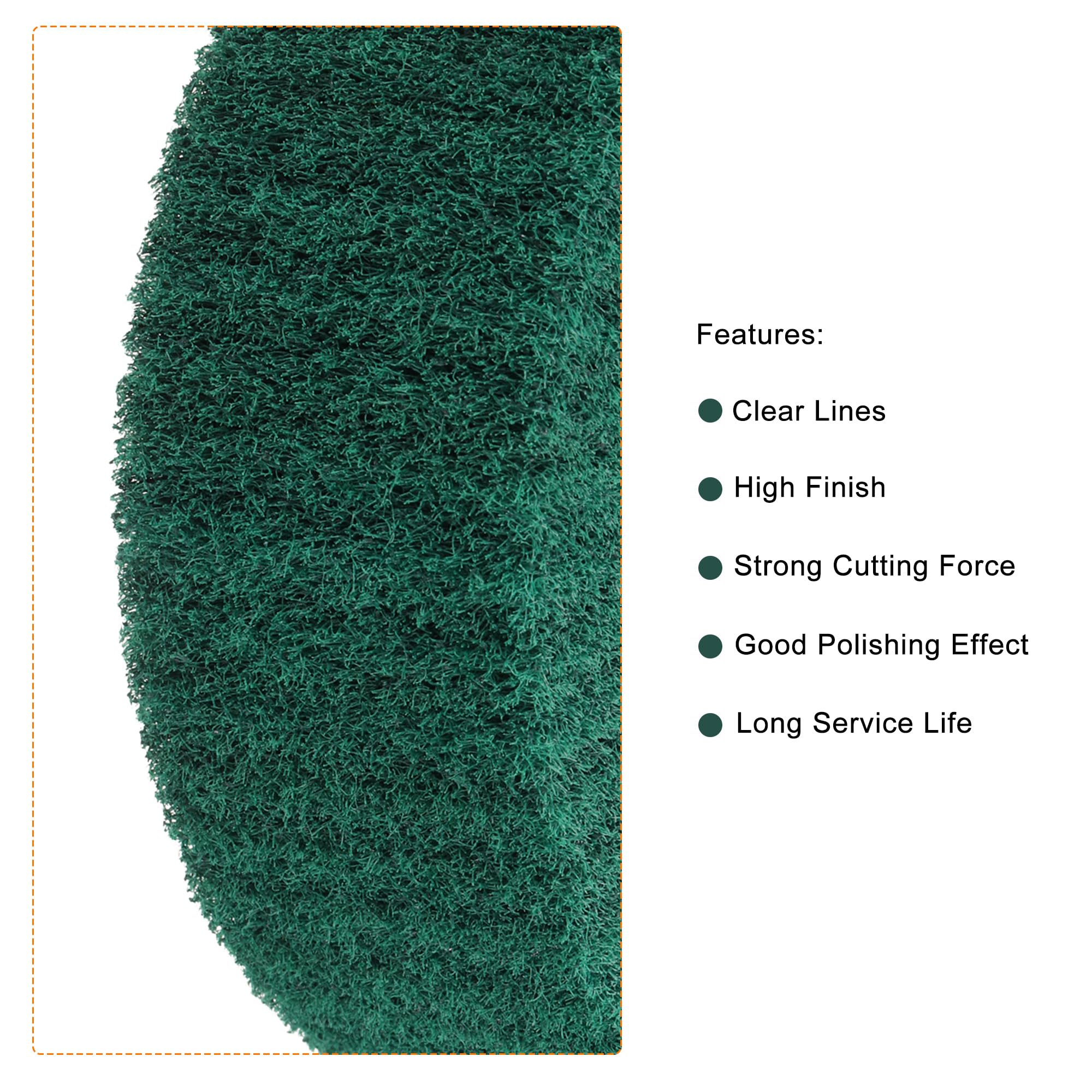 QUARKZMAN 2Pz 150x50x20mm 180 Grana Ruota Lucidatura Non Tessuta Ruota Smerigliatura Nylon Per Trattamento Superficiale Acciaio Inossidabile Rame Alluminio Verde