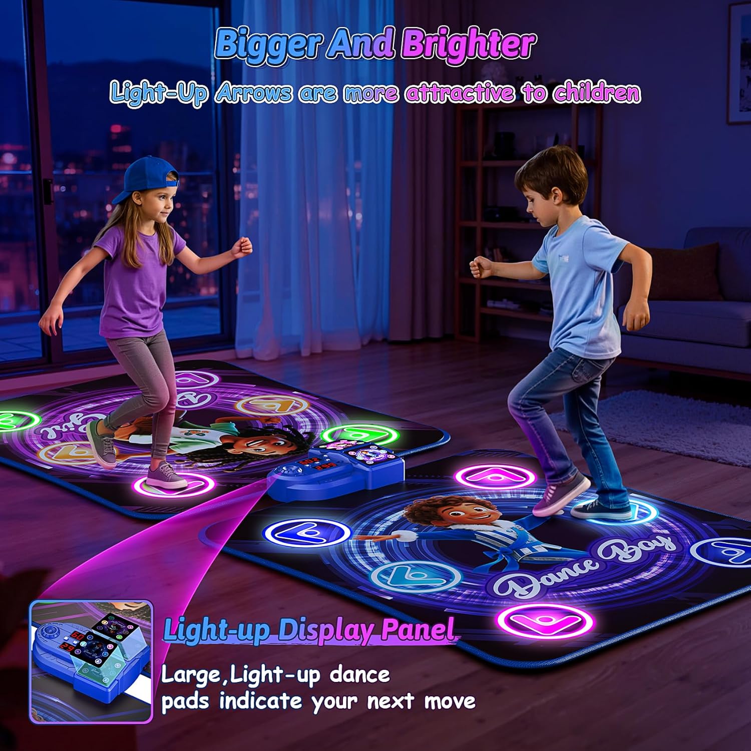 Dance Mat Toys for 3-12 Year Old Kids,Kids Dance Mat with Light Up 12-Buttons & 5 Game Modes,Double Player Dance Pad for Girls Boys, Birthday Xmas Gifts for 3 4 5 6 7 8 9 10+ Year Old Girls Boys - Image 3