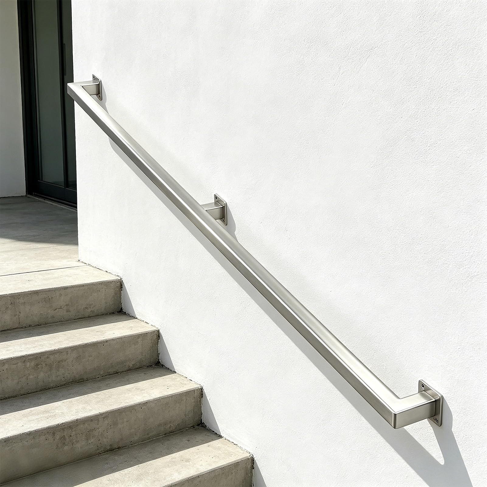 Yopappol Women's One Color Rustic Industrial Wall Mount Stair Handrail, Stainless Steel Staircase Banister Hand Railing With Fittings, Safety Grab Bar For Indoor Outdoor Steps, Corridor & Garden(11.5Ft/3.5M)