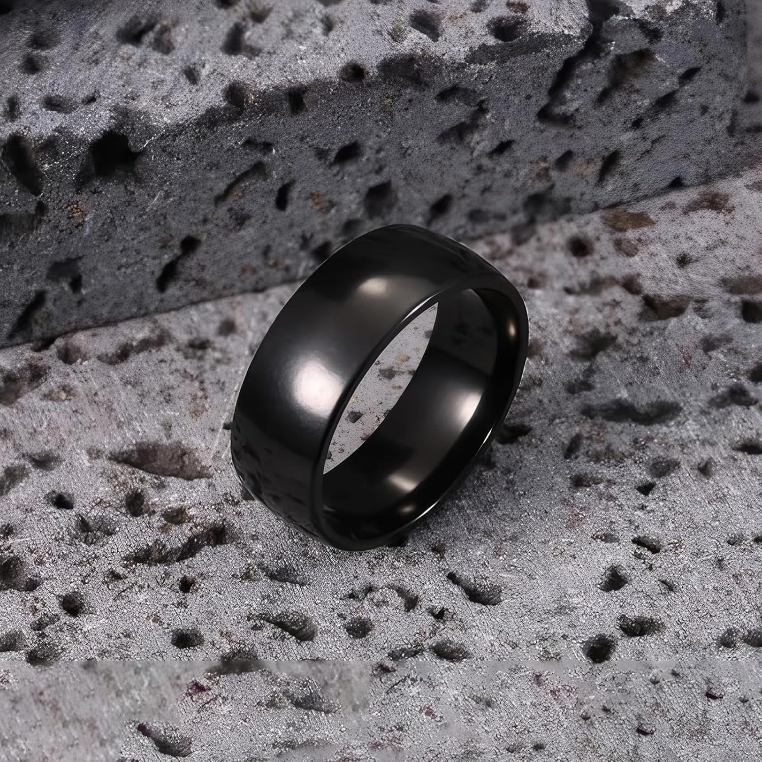 TTVOVO Mens Basic Ring Wedding Bands 2MM 4MM 6MM 8MM 10MM Stainless Steel Simple Rings for Men Women Silver/Black/Blue Engagement Band Plain Domed High Polished Comfort Fit Jewelry Gifts US Size 4-14