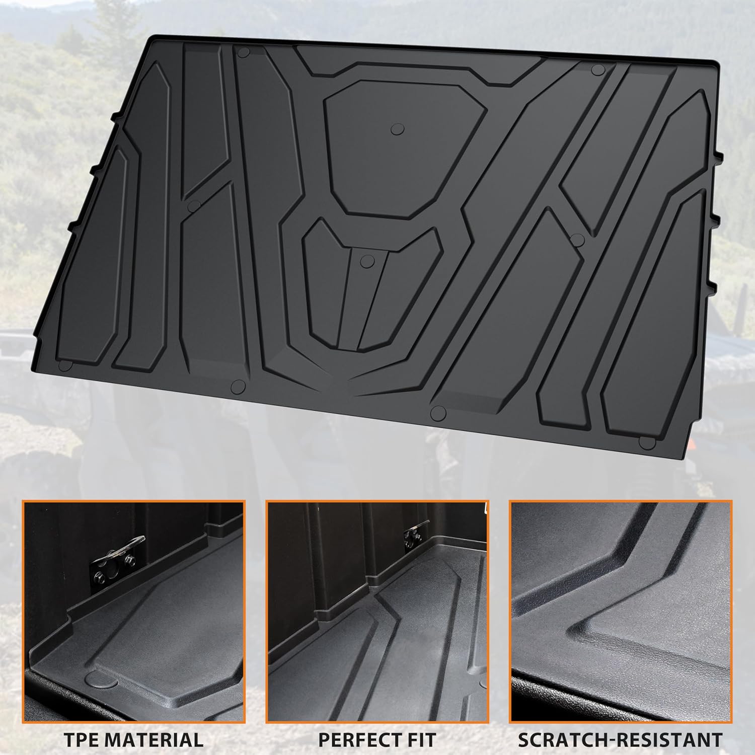 KEWISAUTO TPE Bed Mat Liners for CFMOTO Uforce 1000 XL 2019-2024, Rubber Rear Cargo Bed Mat All Weather Protection Slush Liner for CFMOTO Uforce 1000/1000 XL 2019-2024 Accessories - Image 5