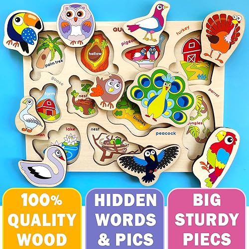 Miniatura 2 de QUOKKA - Rompecabezas de madera para niños de 3 a 5 años en una bolsa rompecabezas del alfabeto para niños pequeños de 2 a 4 años juguete educativo