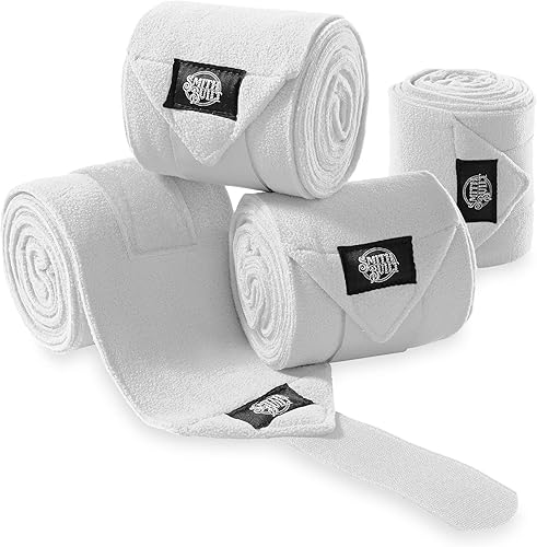 SmithBuilt Equine - Envolturas de polo, color blanco (juego de 4) vendas para patas de caballo