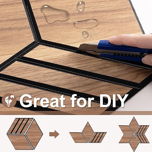 Miniatura 4 de Mollywell Paneles acústicos hexagonales, nogal S4, 14 x 12 x 0.4 pulgadas, paquete de 12 unidades  chapa de madera  Paneles de pared de alta