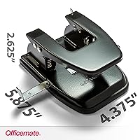 Vista 2 de Perforadora de papel estándar de 2 agujeros, capacidad de 30 hojas, negro (90079)