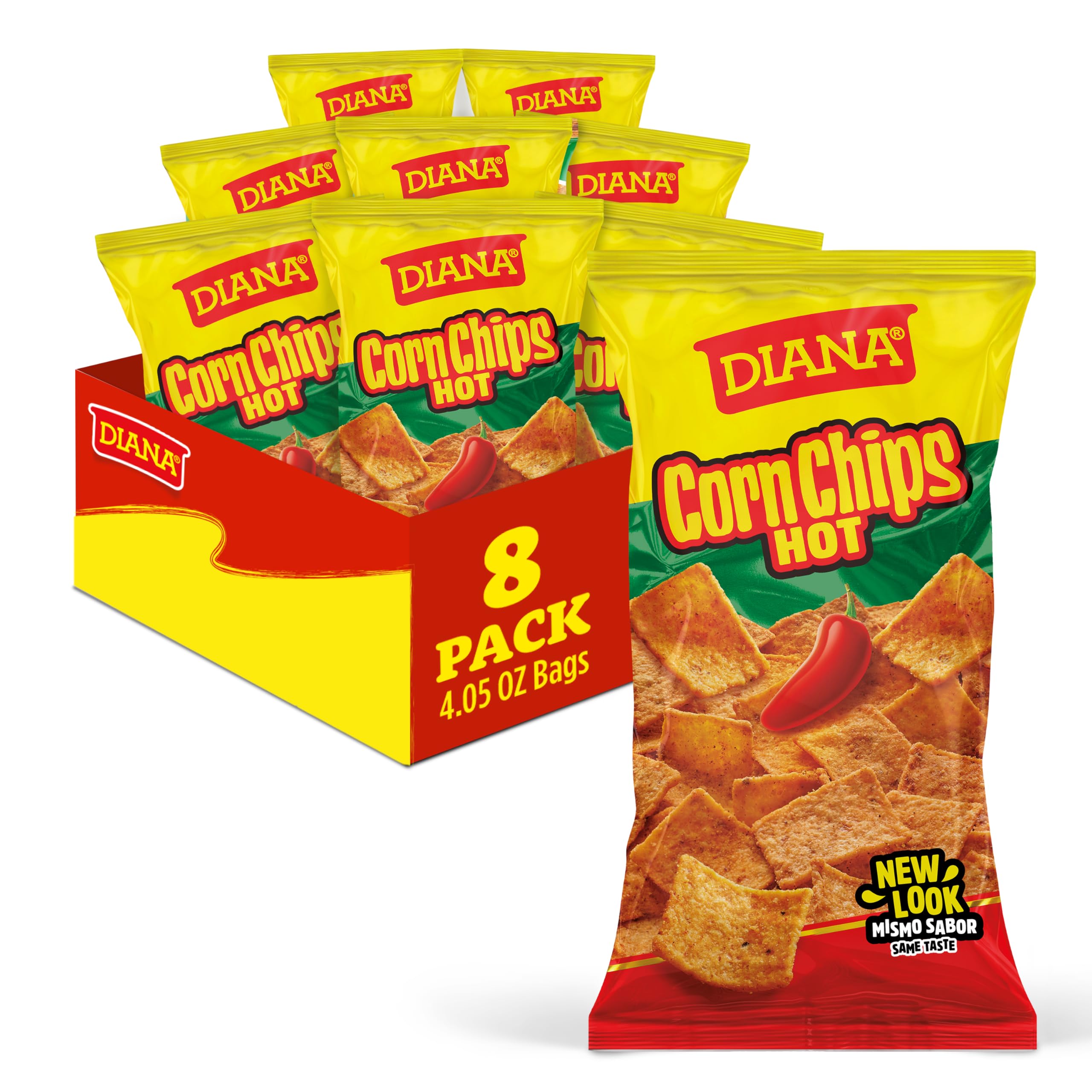 Diana Corn Chips, Hot/Picante BBQ Flavor, 4.05 Oz (Pack of 8)