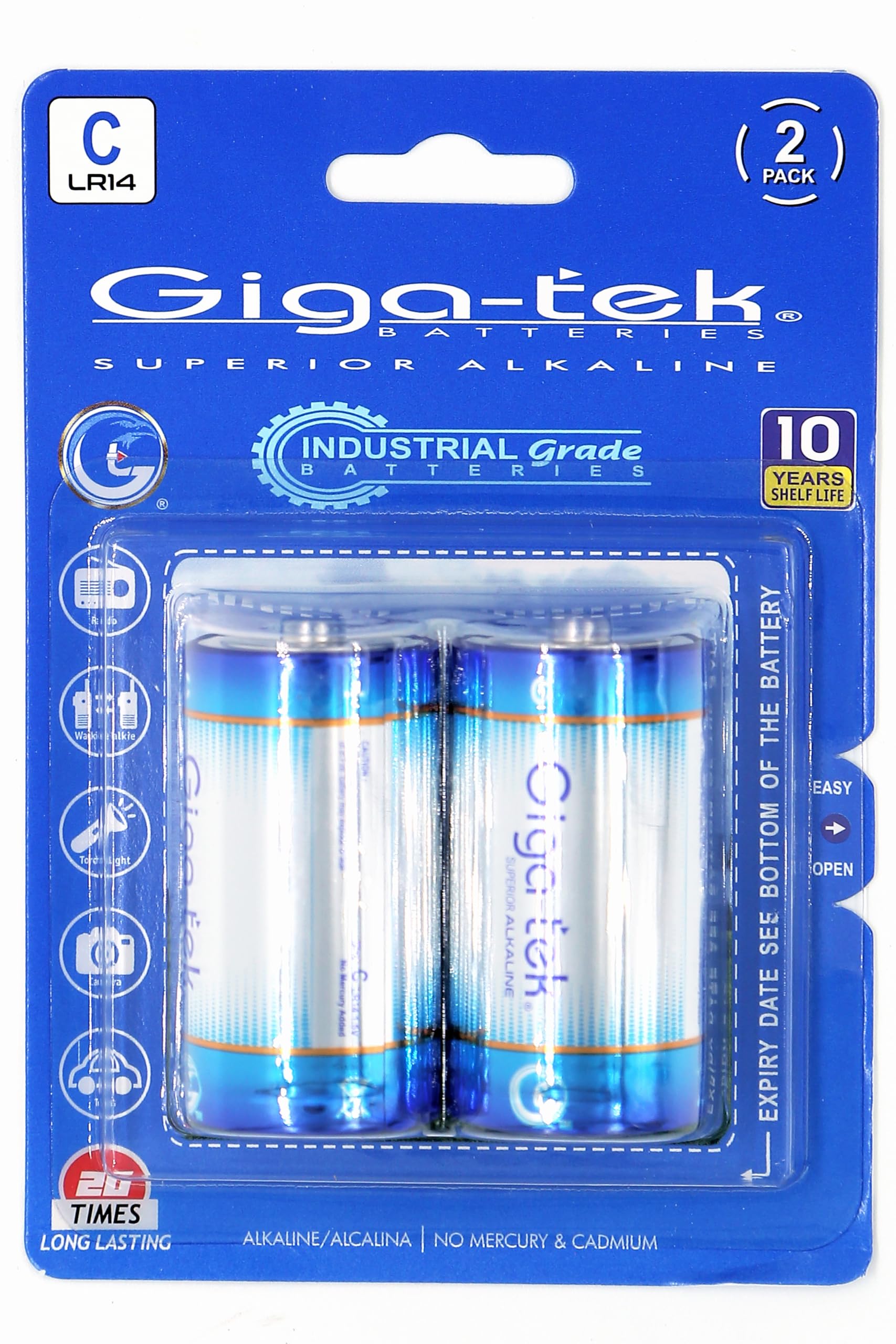 Industrial Alkaline Battery - C Type - LR14-8500mAh - Pack of 2.