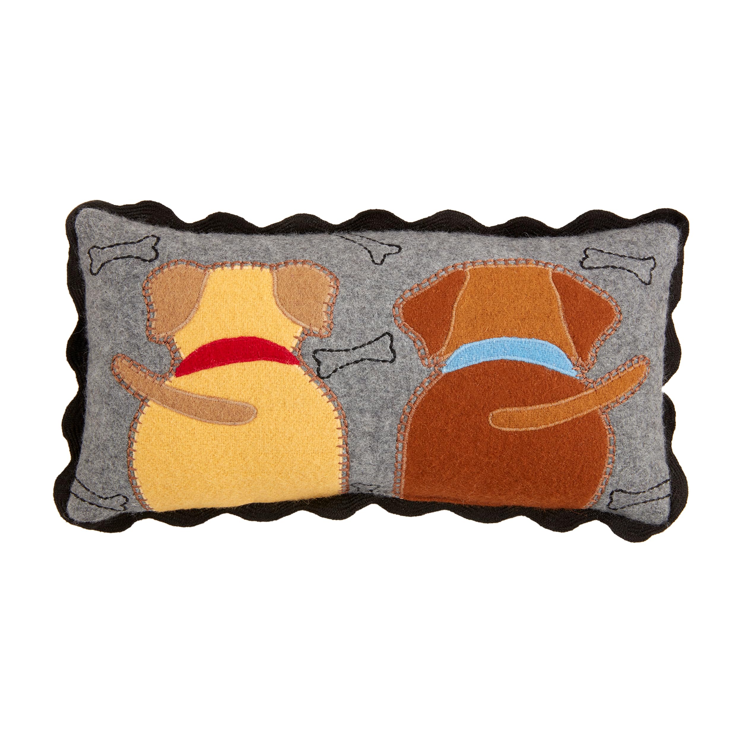 Mud Pie Tails Mini Felted Pillow 6 x 12