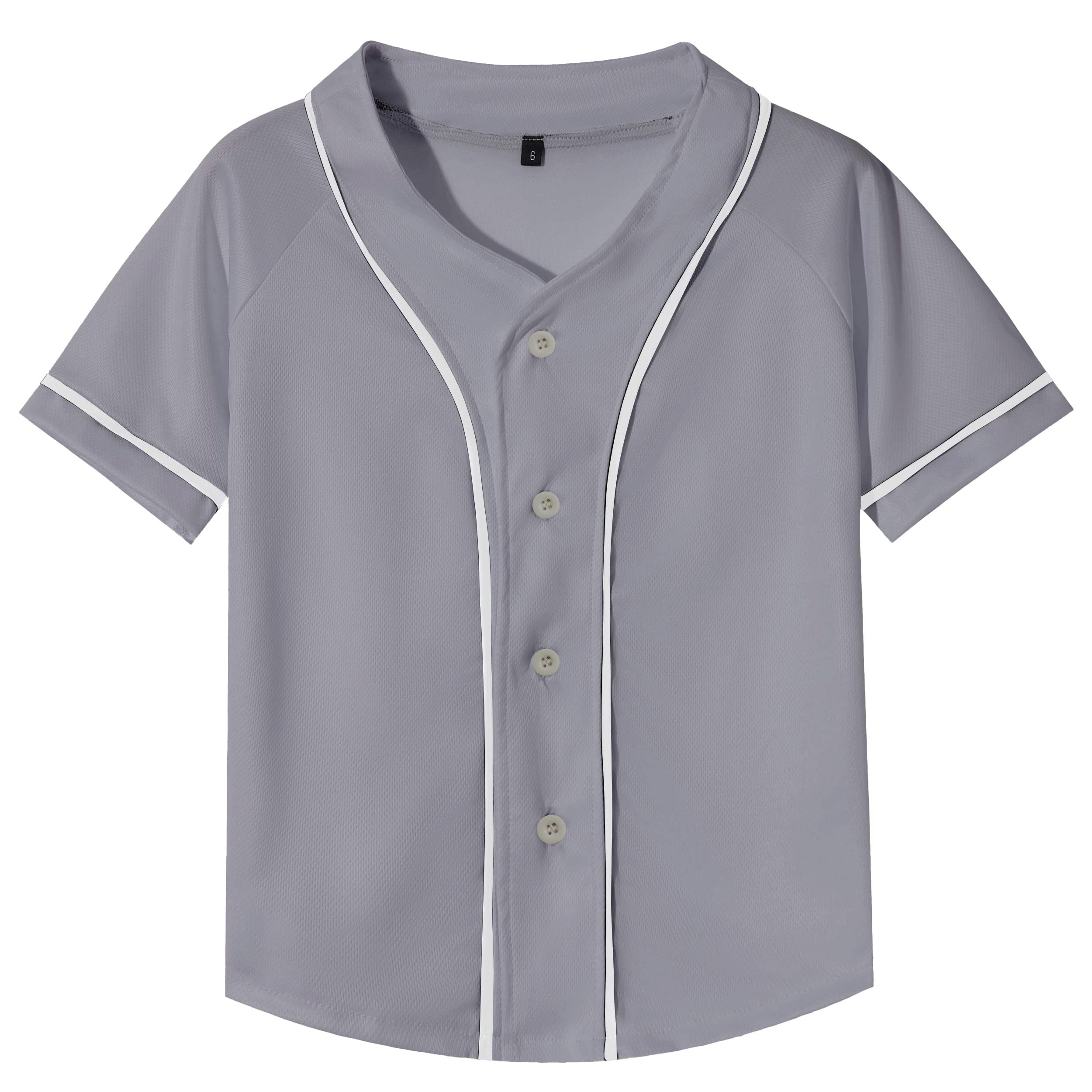 Yuji Itadori Kids Baseball Jersey Button Boys Short Sleeve T-Shirts Hip Hop Fashion Casual Sports Solid Color Shirt