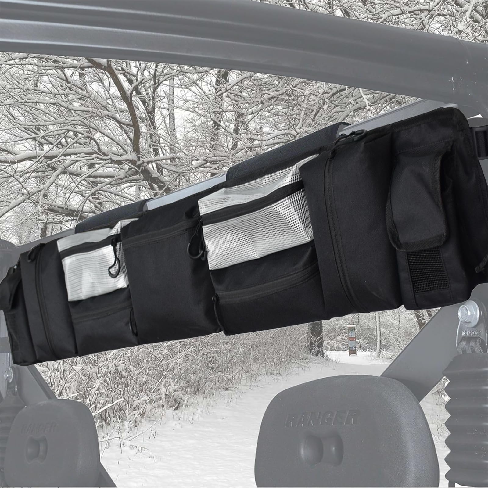 Coco Unbekannt UTV Rollkäfig-Organizer, universell passend für die meisten UTVs in voller Größe für Polaris Ranger Yamaha und Kawasaki (schwarz)
