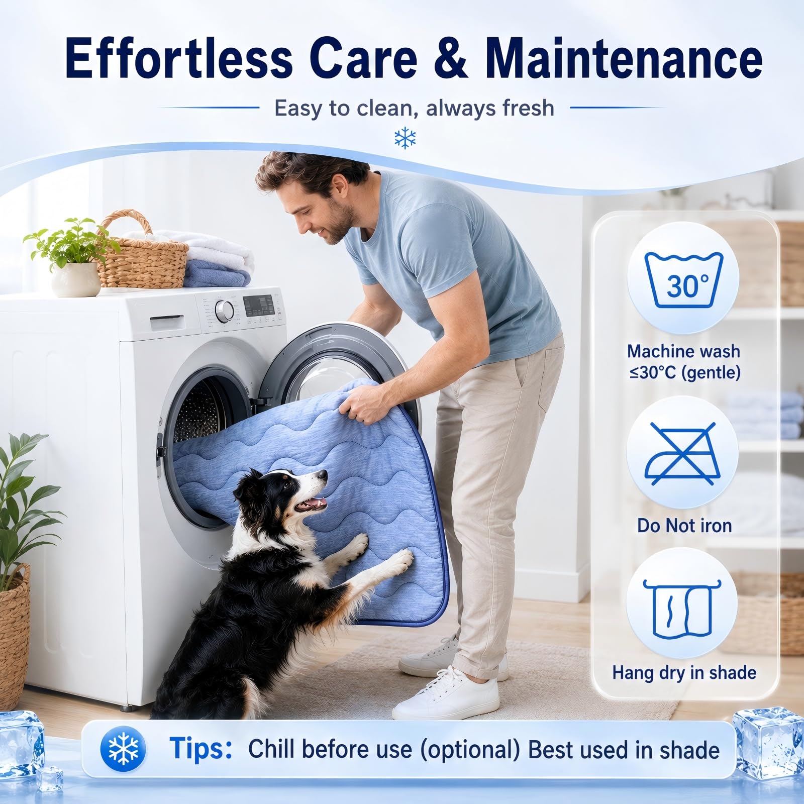 Paquete de 2 alfombrillas de refrigeración para perros de 44 x 28 pulgadas para perros grandes, almohadilla gruesa autoenfriable para mascotas con tela Arc-Chill, lavable y no tóxica, portátil para