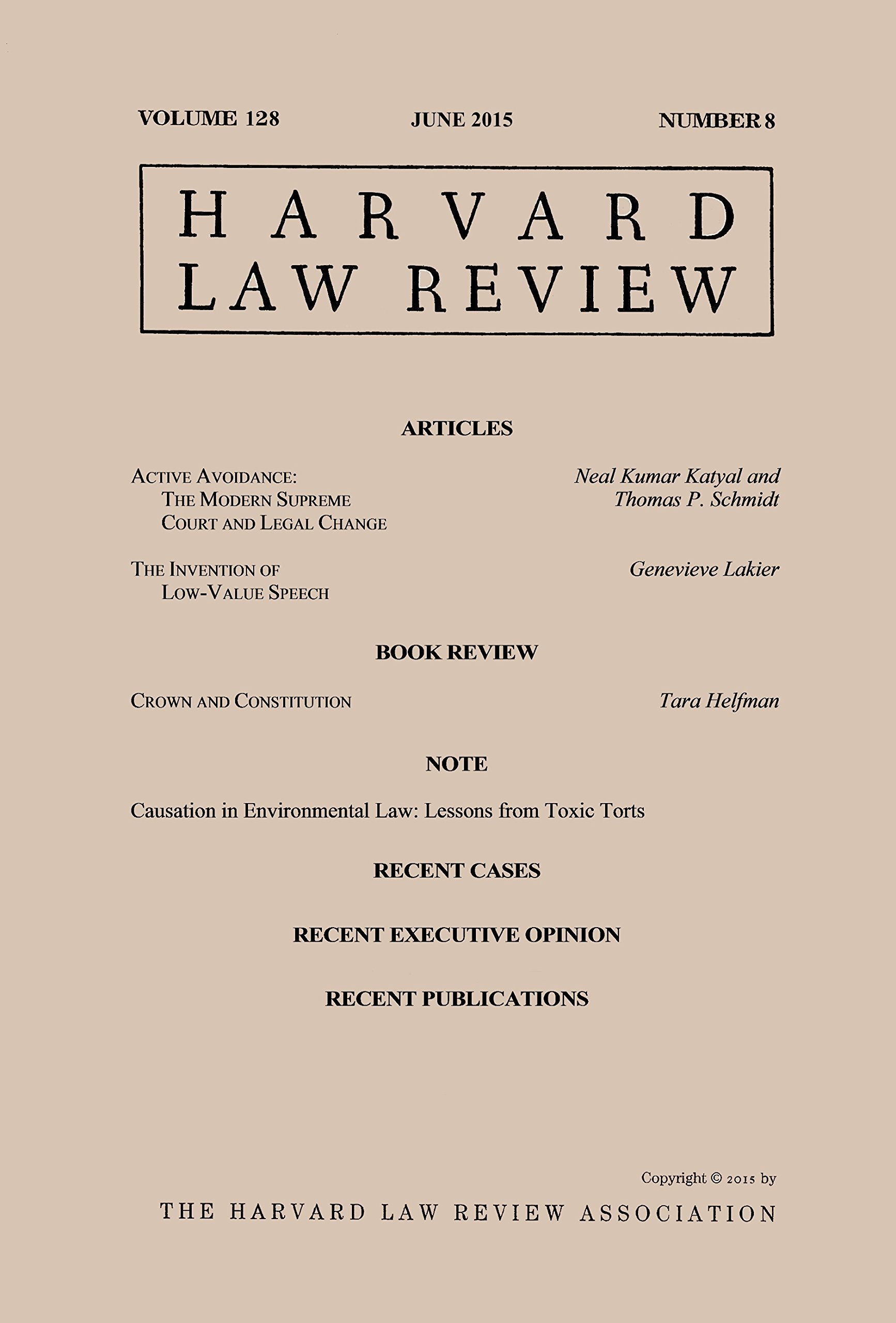 Harvard Law Review: Volume 128, Number 8 - June 2015