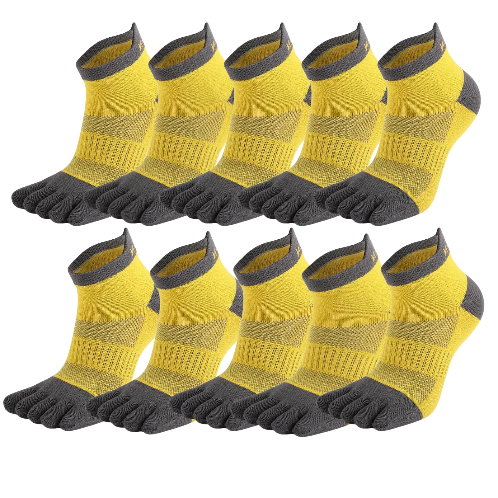 Generisch Damen-Zehenstocksocken im 10er-Pack, atmungsaktive Trainer-Socken mit Knöchellänge und Fußgewölbeunterstützung für Laufen und Fitness