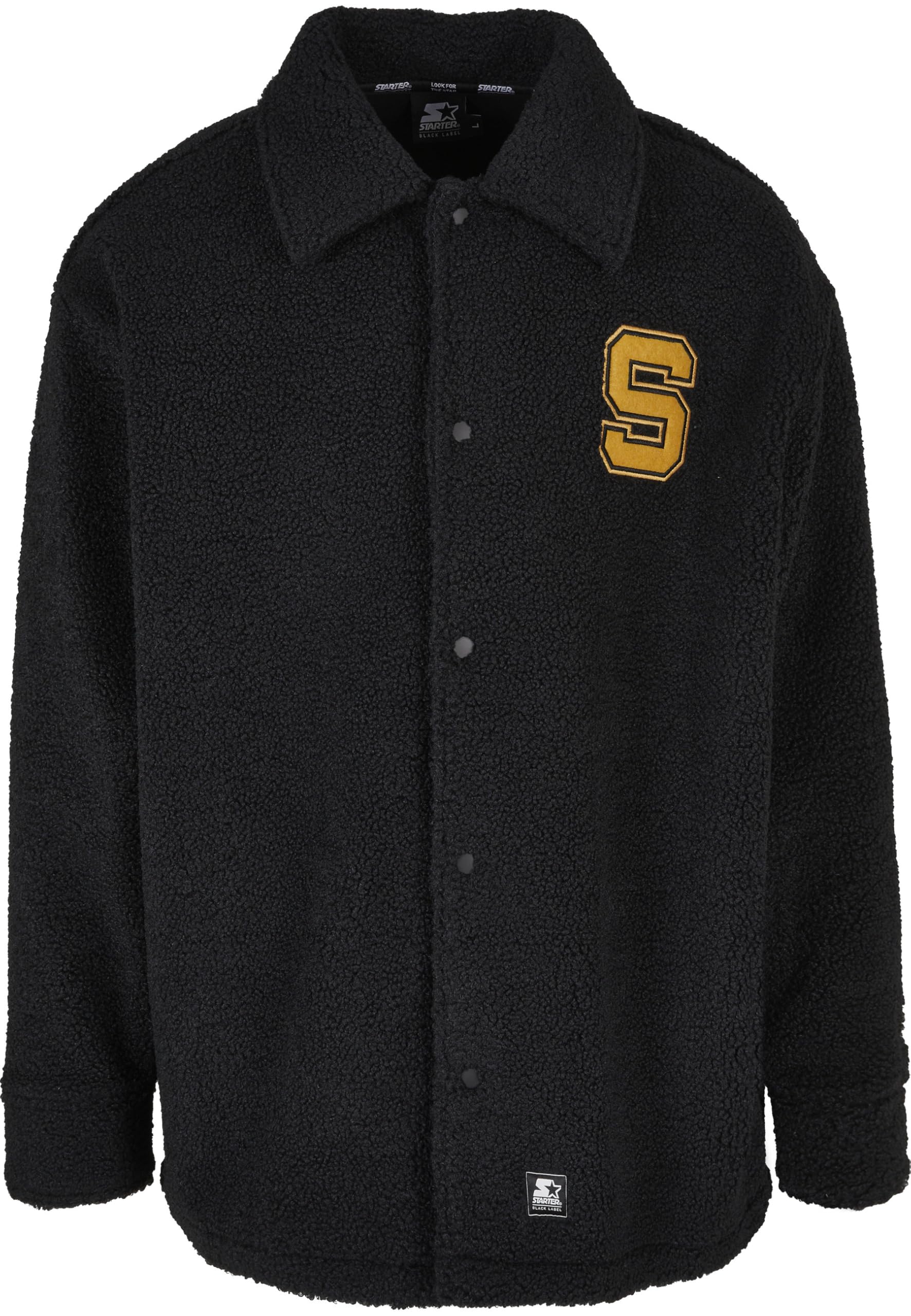 Starter Black Label Men's Starter Sherpa Shirt Jacket Jacket, Black,
