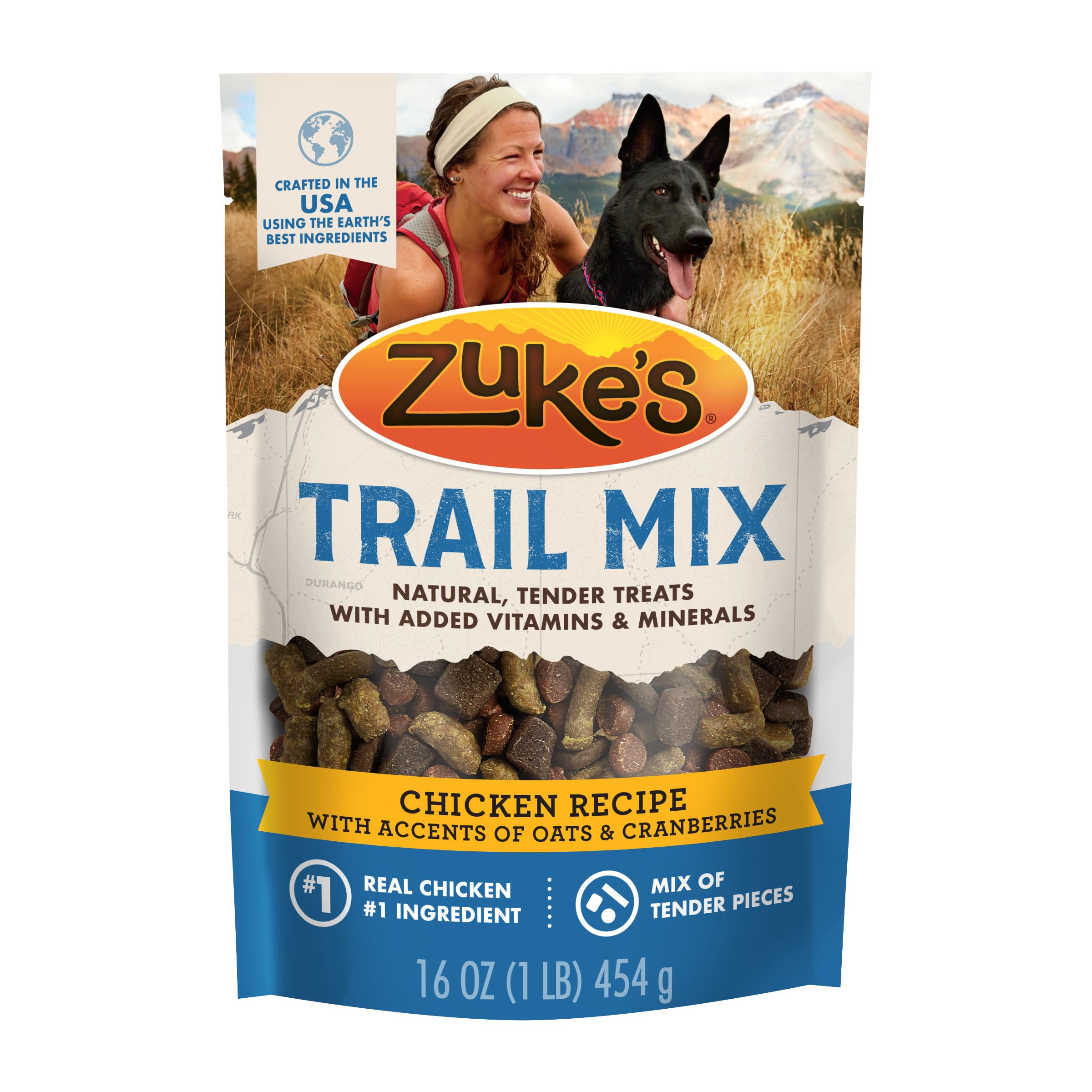 Zuke’s Trail Mix Pet Treats for Dogs, Soft Dog Treats with Real Chicken Recipe - 16 oz. Pouch
