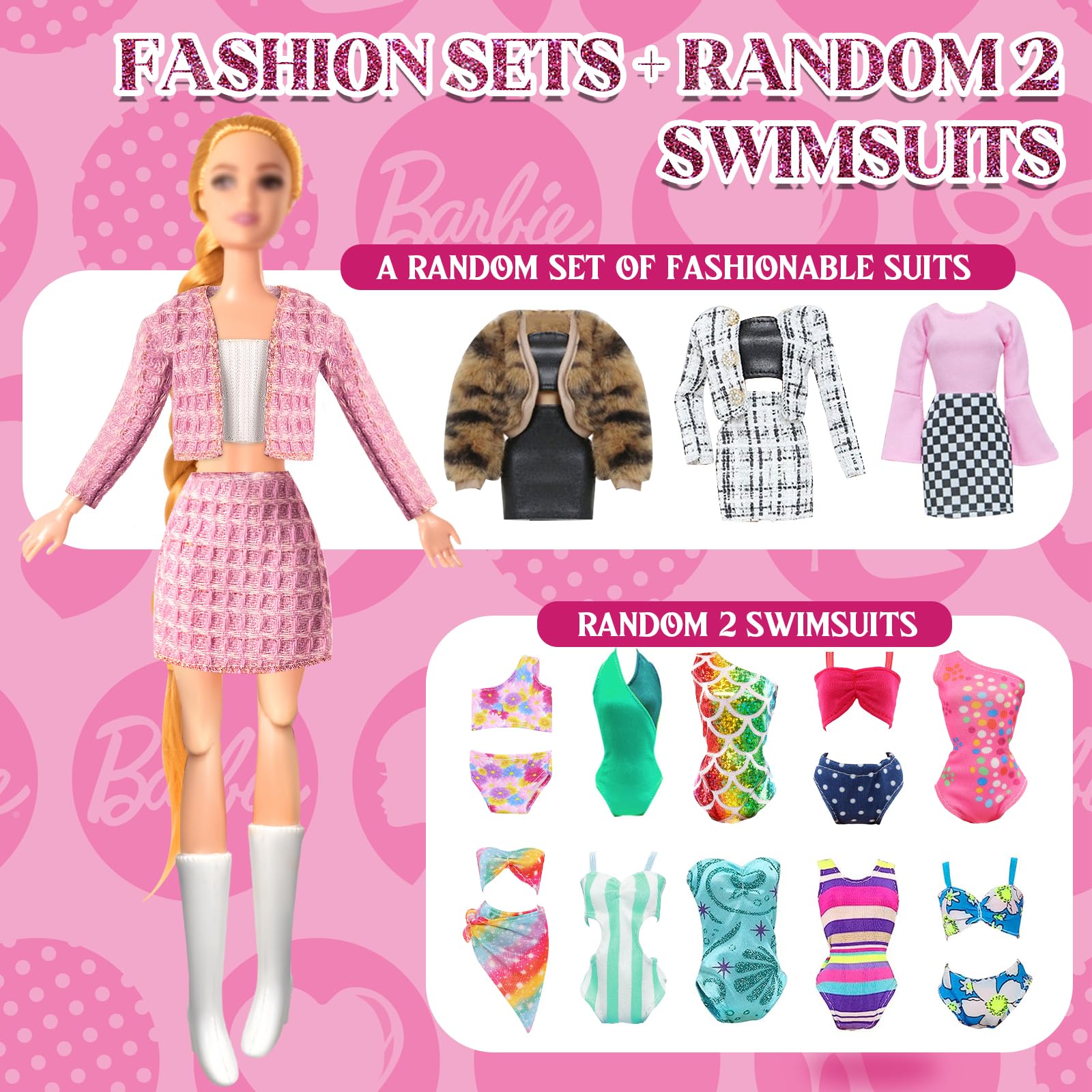 58Pcs Doll Clothes & Accessories for Barbie, Doll Outfits for 11.5 Girl  Dolls arty Dress Mini Dresses Fashion Design Set Tops Pants Swimsuits Shoes  Hangers Bags Toys Dress Up - BigaMart