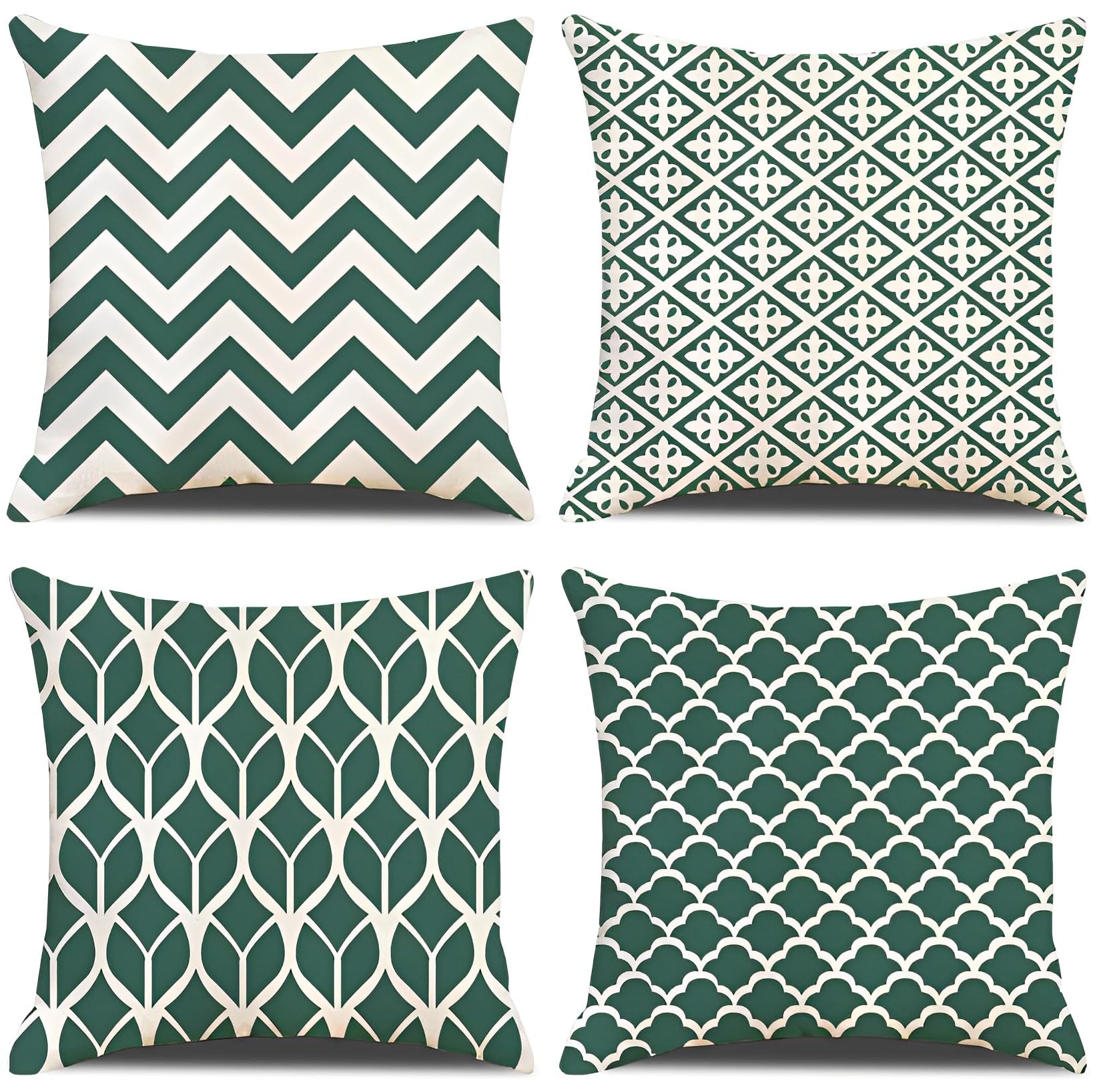 Federe Cuscini Divano 45x45cm Copricuscini Divano Disegno Geometrico Copri Cuscini per Divano Grandi Set di 4 Quadrate Decorativo Federa Cuscino Lino Fodere Cuscino per Soggiorno Divano Decor J441