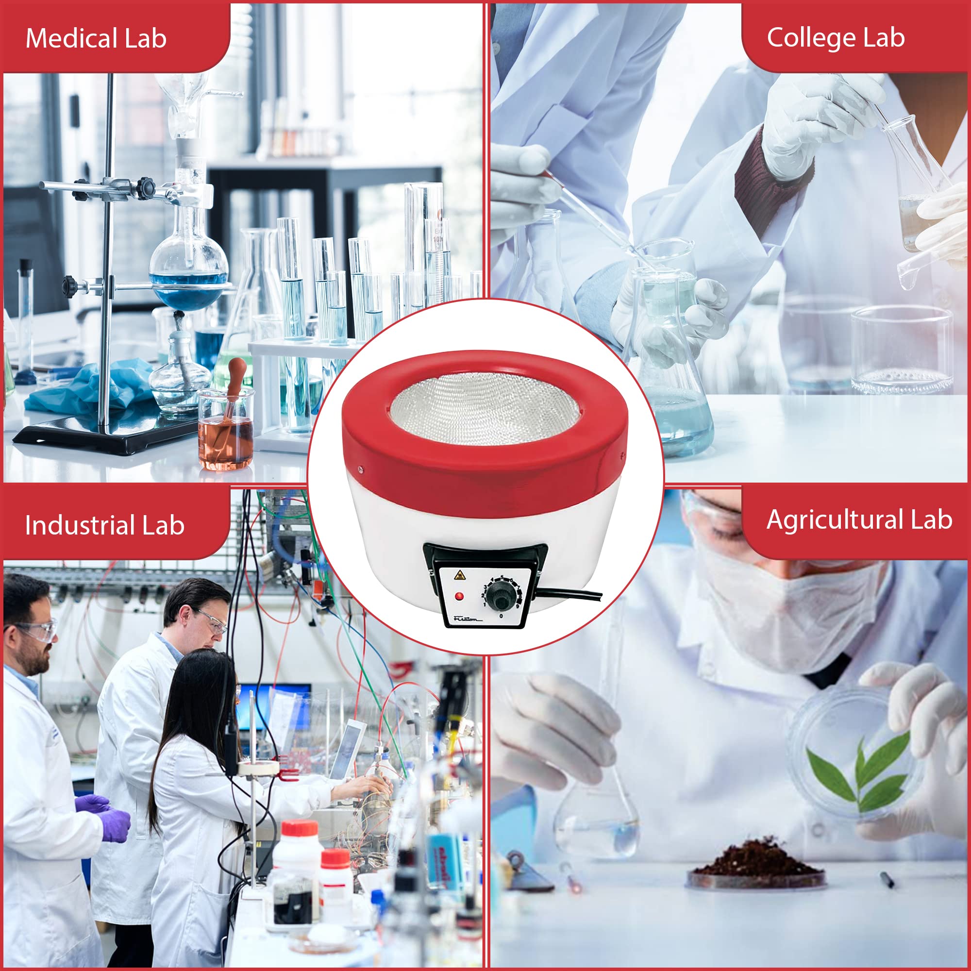 Manto calefactor Fisatom, 125 ml, 250 ml, 500 ml, 1000 ml (500 ml).