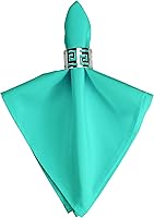 Vista 5 de GEFEII Servilletas de tela de poliéster sólido de 18 x 18 pulgadas para mantel rectangular redondo y cuadrado para boda, fiesta, restaurante