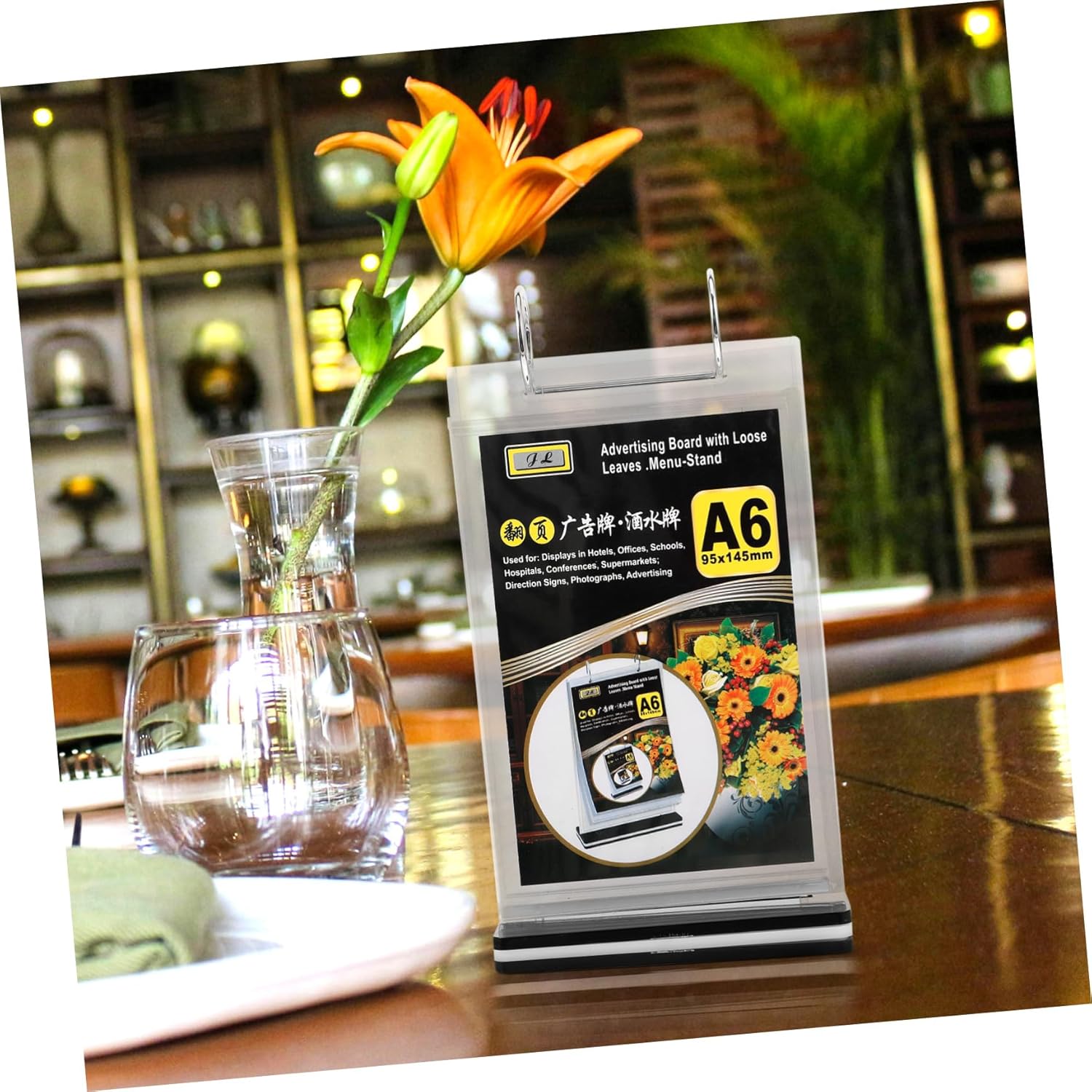 9pcs Menu Display Stand Holder for Restaurants Supermarkets Trade Shows Easy to Install Lightweight Double-sided Poster Stand Stable and for