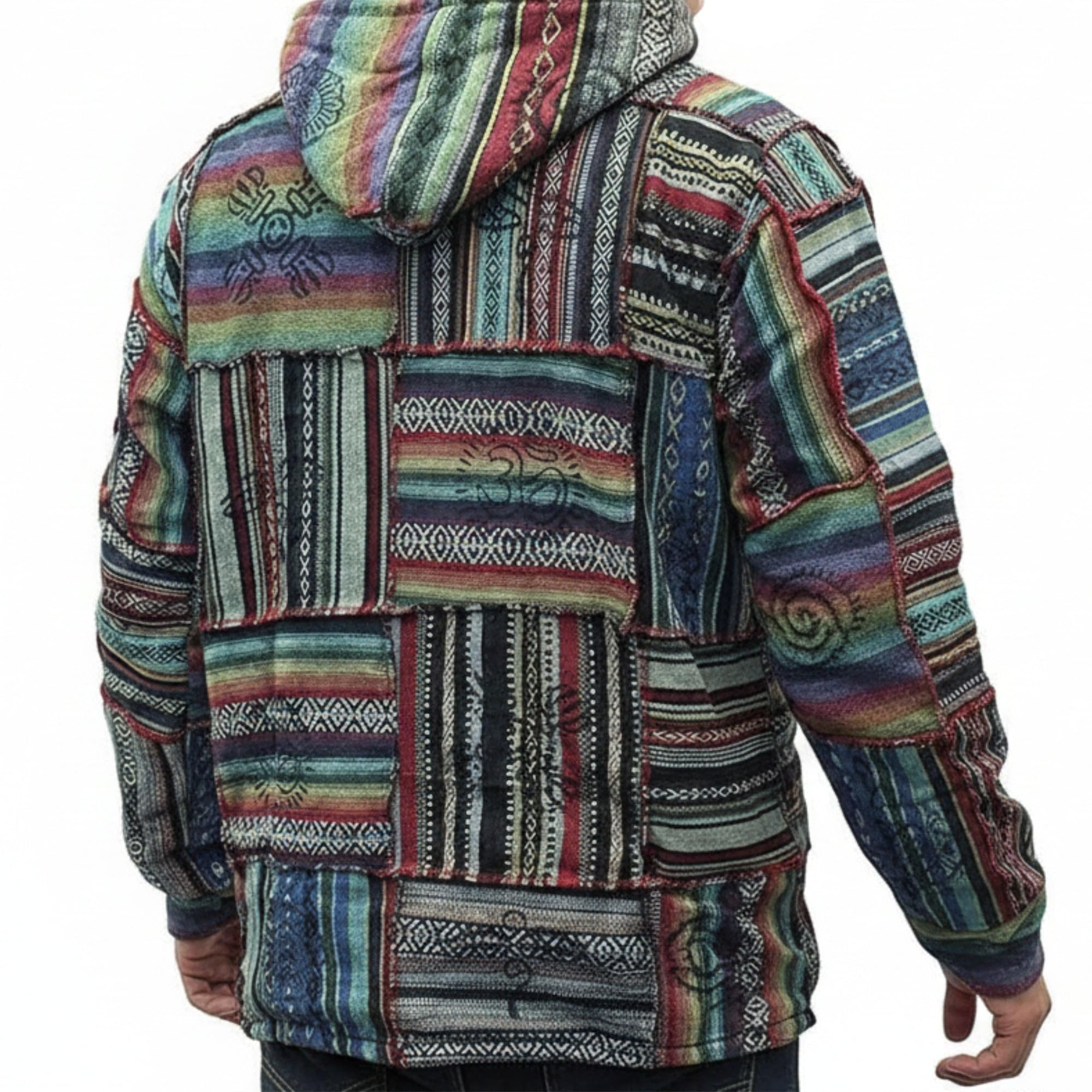 SHOPOHOLIC FASHION Herren Outstiched Hippie Kapuzenjacke