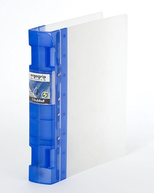 Exacompta Guildhall Ergogrip Binder, 4 Rings, A4 Extra Wide- Cobalt Blue