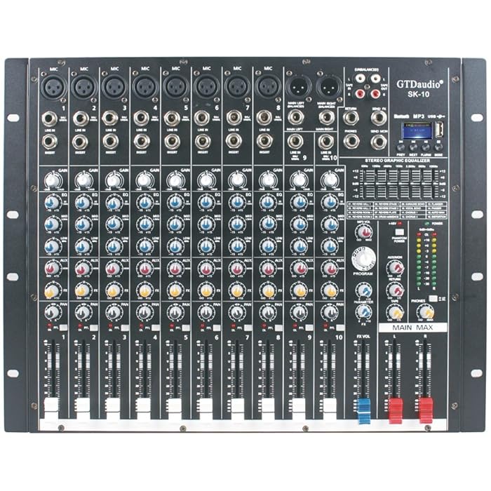 Buy GTD Audio 10 Channel Professional Powered Mixer Power Amplifier, DJ