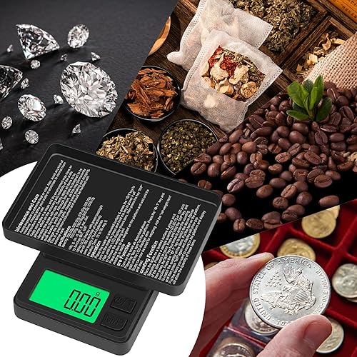 Miniatura 6 de Diyife - Báscula digital de bolsillo de 35.27 oz x 0.00 oz, báscula portátil de precisión de gramos con cubierta protectora, apagado automático, LCD