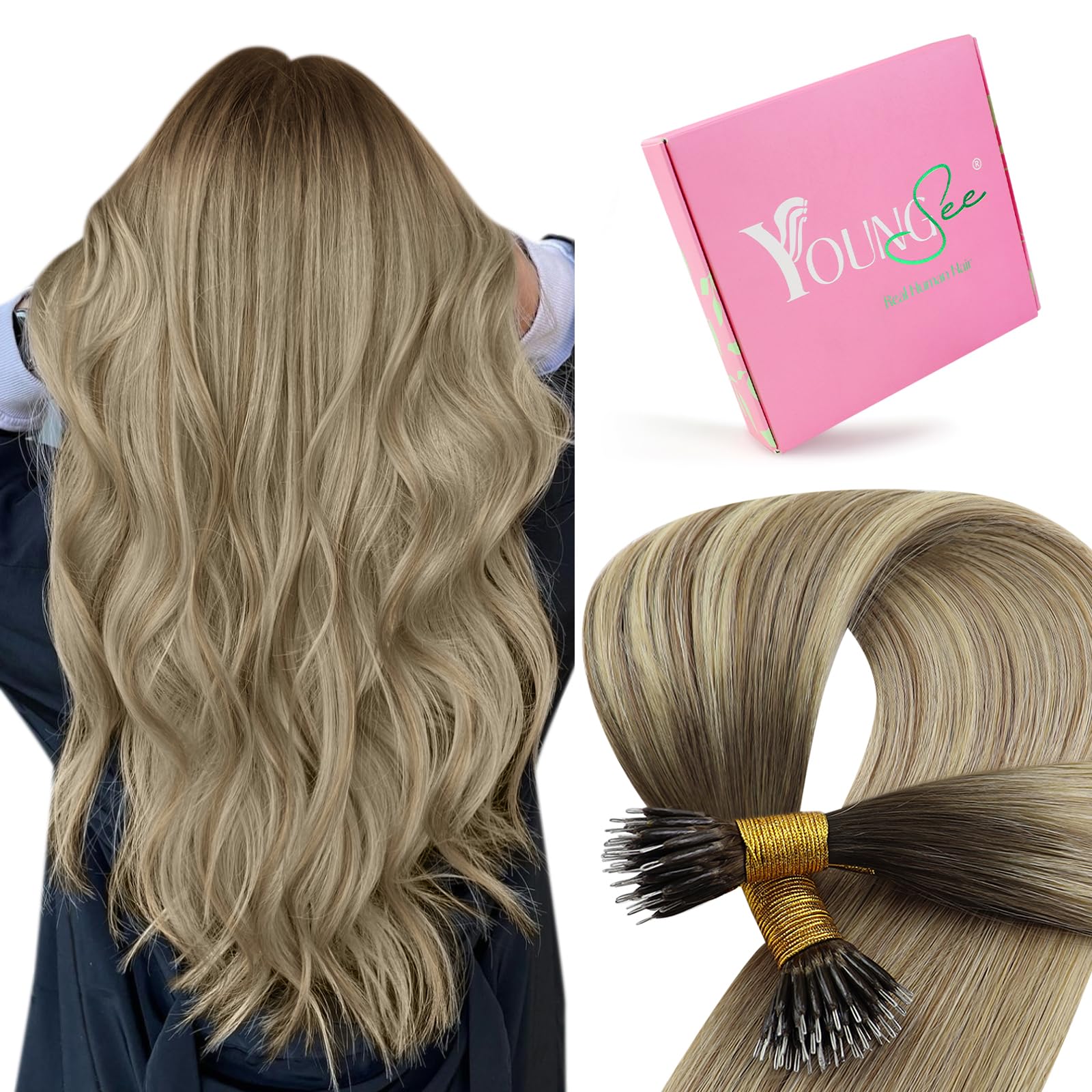 YoungSee Extensions Echthaar Remy Hair Extension Invisible Haarverlangerung