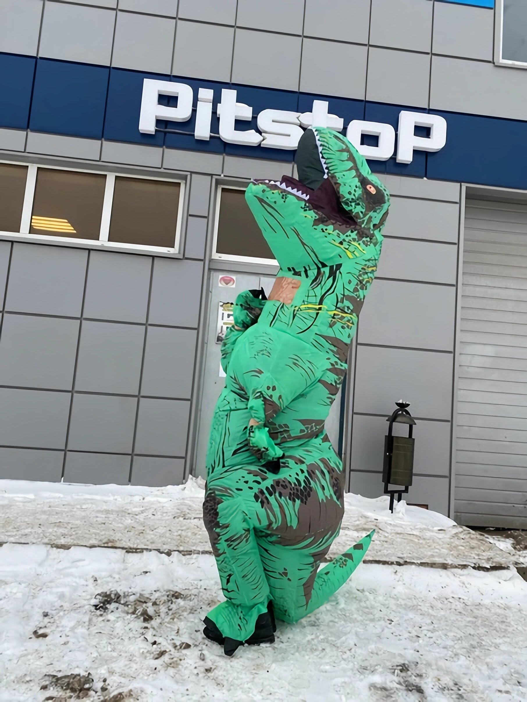 Disfraz inflable de dinosaurio para adultos, disfraz de T-Rex de cuerpo completo para fiesta de cosplay (verde)