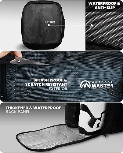 Miniatura 4 de OutdoorMaster Lynx - Bolsa para botas de esquí de 50 litros, mochila de viaje con compartimento para casco, exterior e inferior impermeable, para