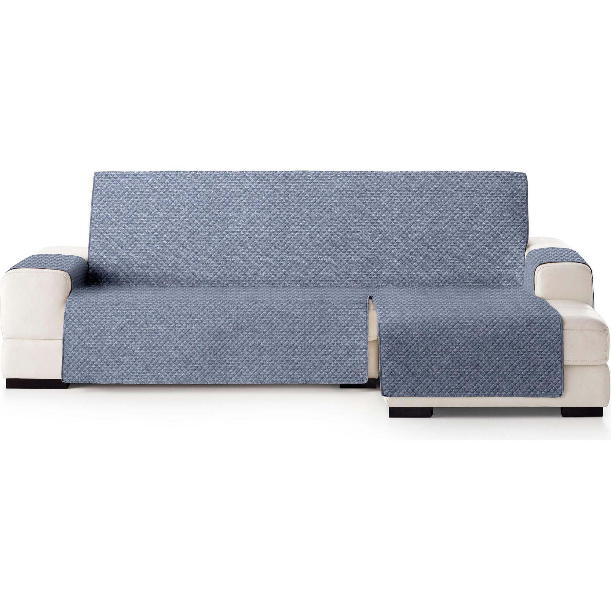 ECOMMERC3 | Extra Right Chaise Longue Sofa Cover Versatile and Easy to Install - Blue Right Chaise Longue Sofa Cover, Ideal for Partial Protection and Use with Pets