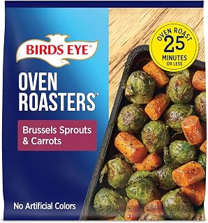 Birds Eye Oven Roasters Seasoned Brussels Sprouts & Carrots, 15oz Frozen Roasted Veggies - Easy Oven Side Dish