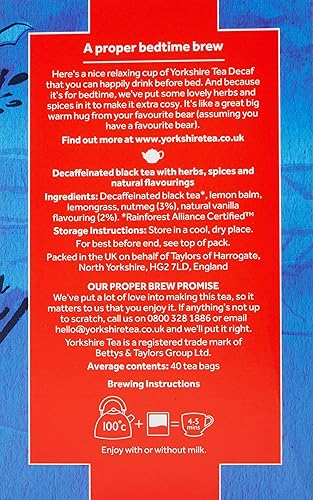 Miniatura 4 de Yorkshire Tea Bolsas de té Bedtime Brew, paquete de 4 (total de 160 bolsas de té)
