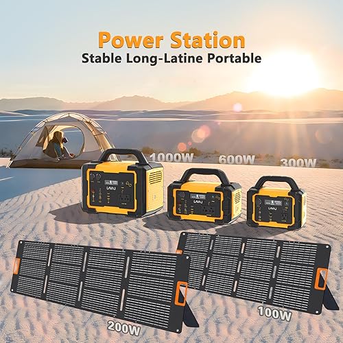 Miniatura 7 de Generador solar portátil de 1000 W con panel solar plegable de 200 W, batería de litio de 1075 Wh, salida de CA de 120 V1000 W, generadores