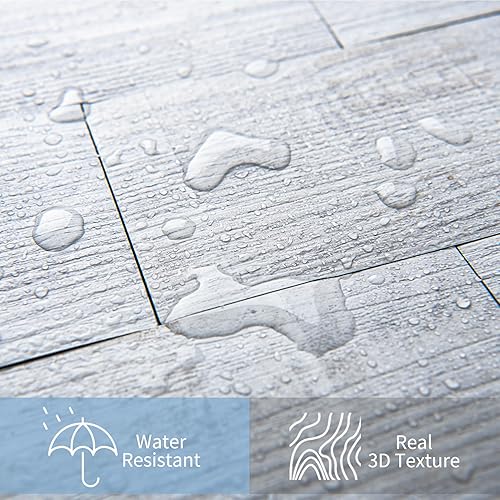 Miniatura 4 de Art3d Azulejos de despegar y pegar de 4 piezas para la cocina y el baño, 3 x 6 pulgadas. Pegar en azulejos de metro, tablón de madera blanqueada