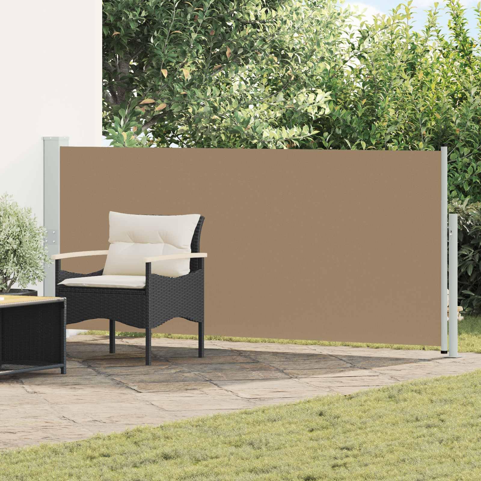 Store latéral rétractable extérieur taupe protection solaire résistante UV