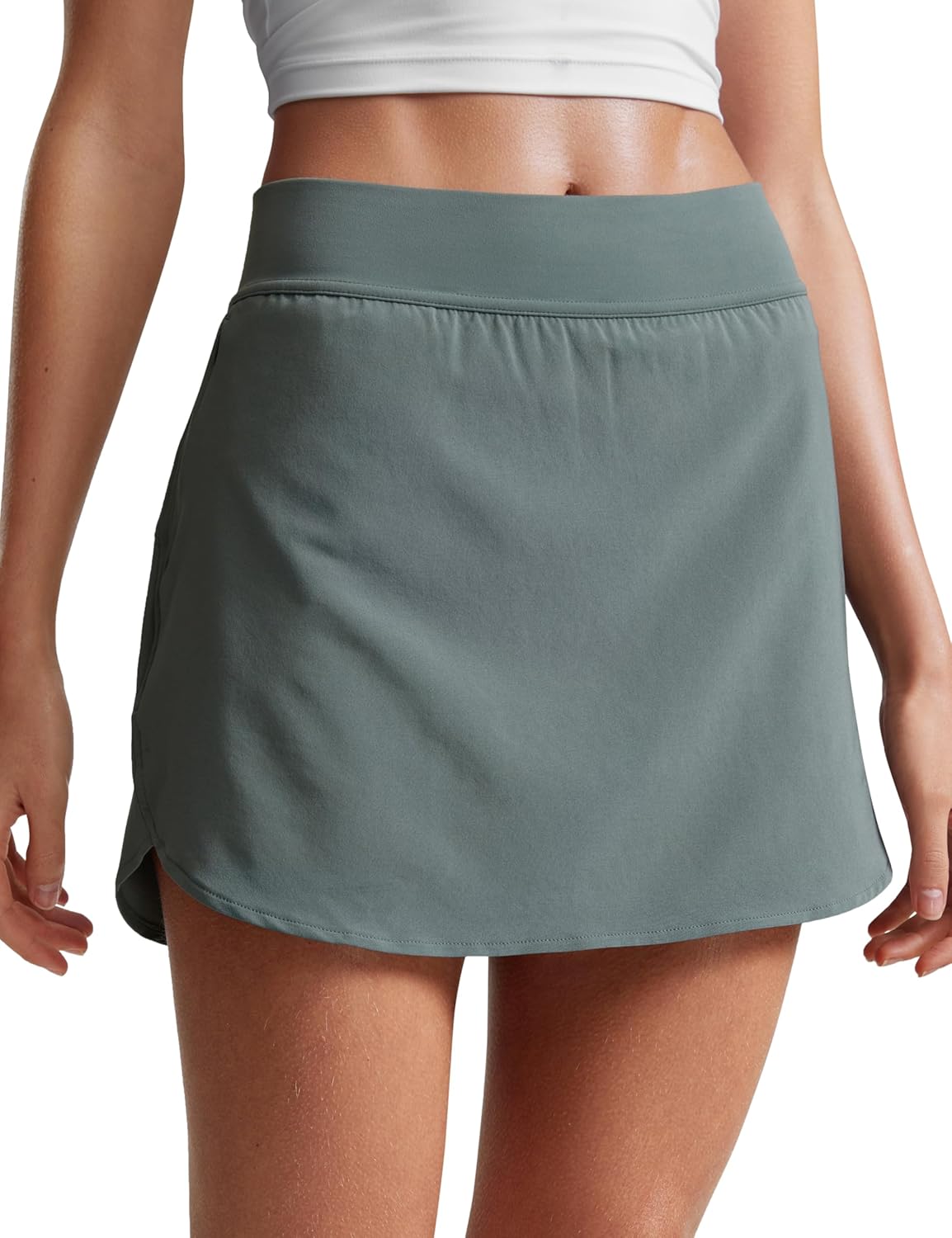 CRZ YOGA Dolphin Golf Skirts for Women A Line High Waisted Casual Athletic Mini Tennis Pickleball Skort with Zipper Pocket