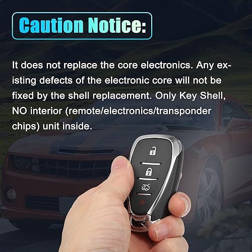 Miniatura 5 de X AUTOHAUX Funda inteligente de 4 botones para llave remota de entrada sin llave para Chevy Camaro Malibu Equinox Cruze Trax Volt 2016-2020 HYQ4AA