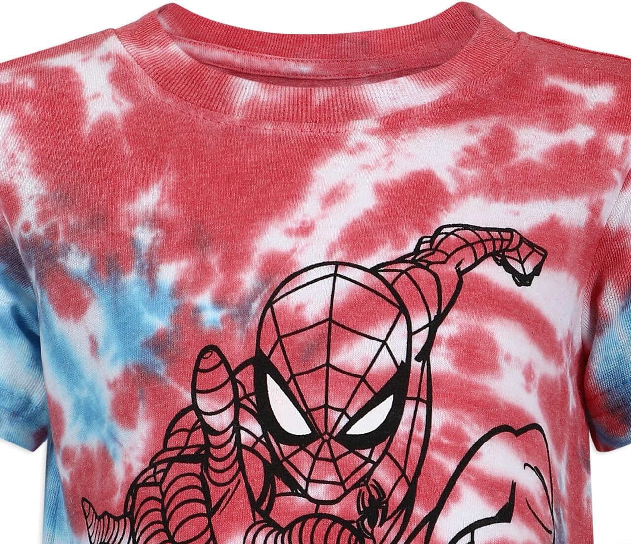 Marvel Spider-Man Boys Tie Dye Short Sleeve Shirt and Shorts Set for Toddler and Big Kids - Image 4