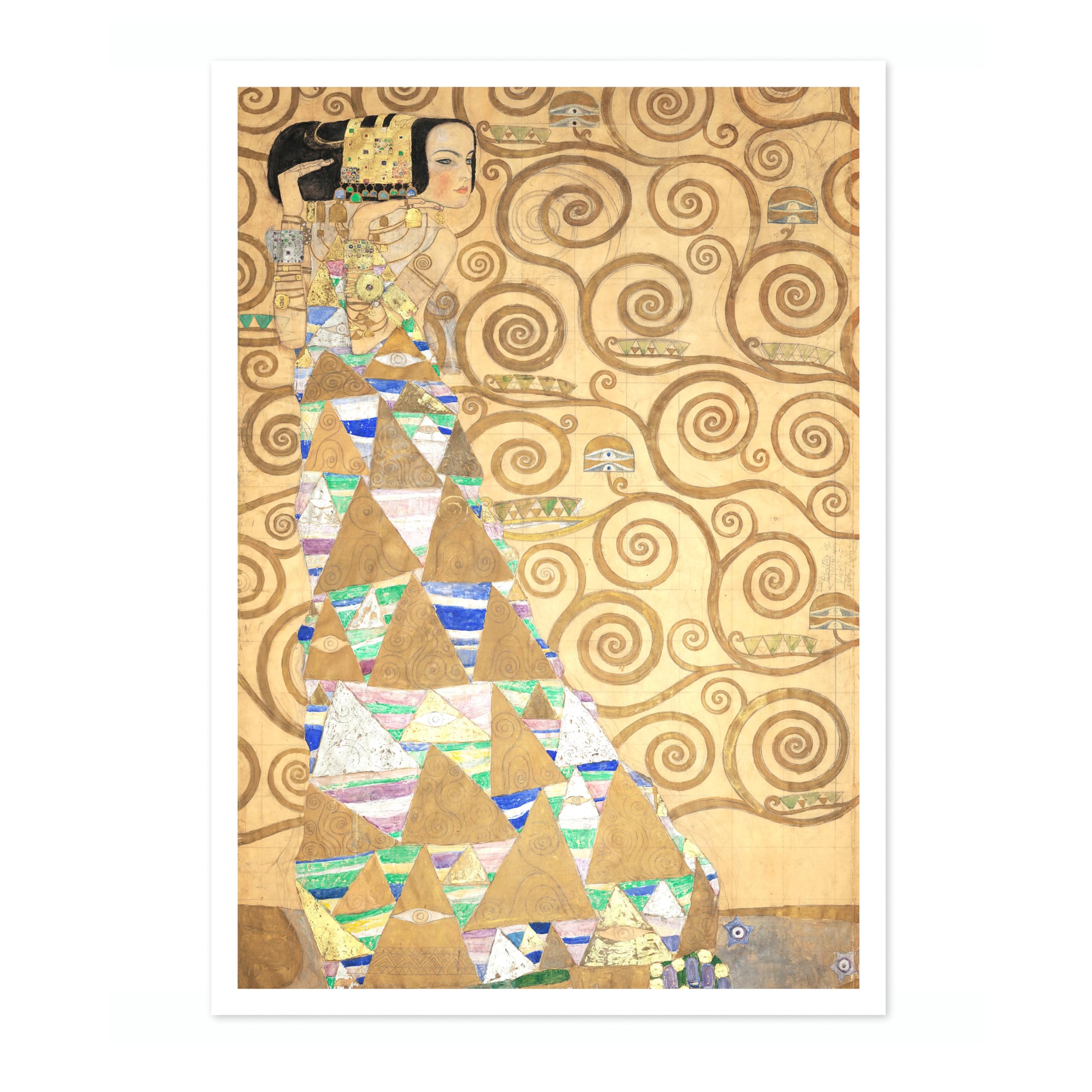 Animato Expectation (Dancer) Gustav Klimt Poster, Classic Famous Oil Painting Print, Modern Art Nouveau Wall Art Home Decor, Archival Matte, A3 (Print Only) - 42x29.7cm — image 1